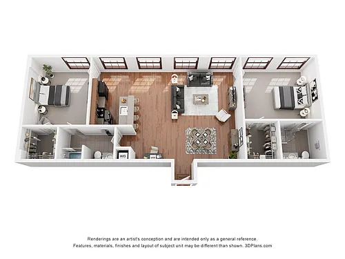 Floor plan Two Bedroom Two Bath