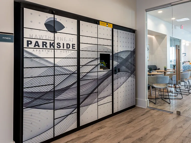 Resident Package Receiving at Hawthorne at Parkside in Cary, NC