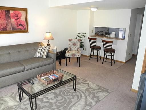 Representative Living Room and Breakfast Bar area
