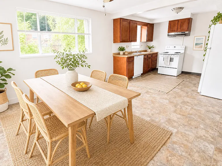 Kitchen + Dining Room - 2/3 Bedroom Townhome (Staged)