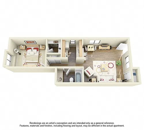 Floor plan 1B Deluxe