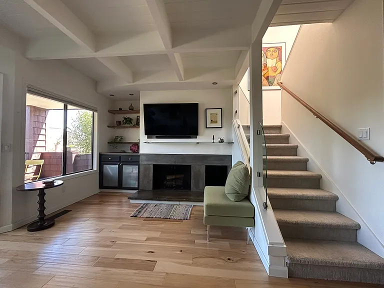 Wood burning fireplace