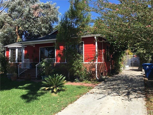 Front of the house and rear gate.