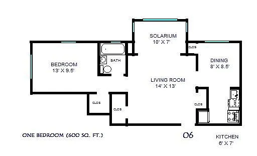 Floor plan One Bedroom 06