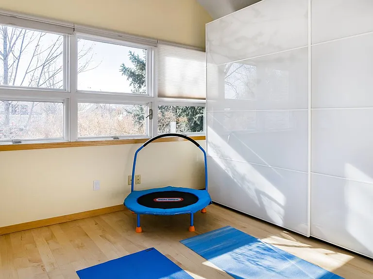 Loft is perfect for a bright office space or for a workout area