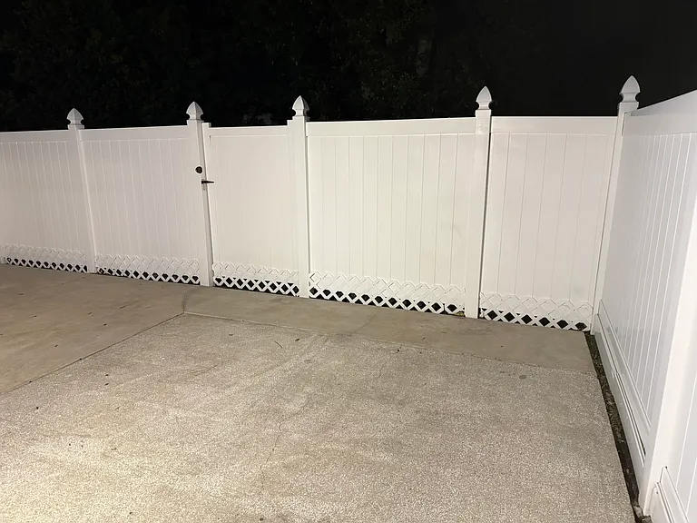 This private rear patio has a 4-foot-wide gate to bring in your patio furniture from the rear.