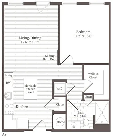 Floor plan 1 Bed 1 Bath