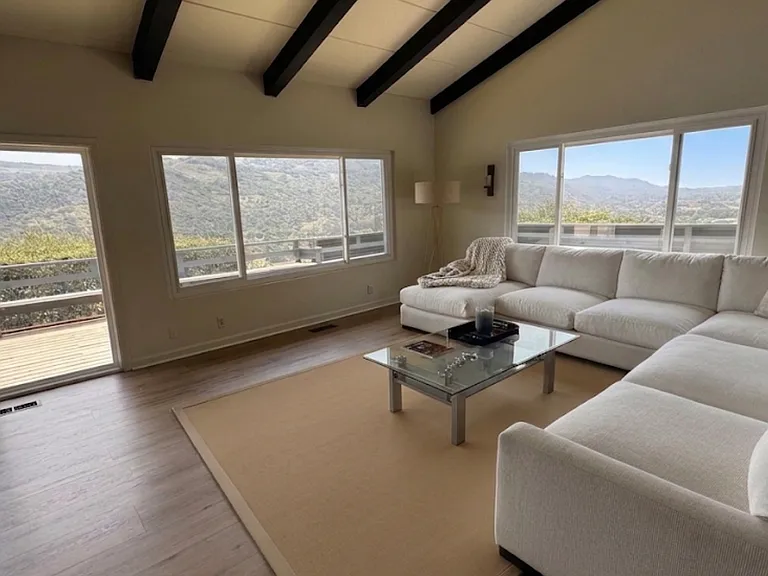 Living room, upper level with gorgeous views.