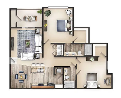Floor plan The Morgan with Patio and Storage