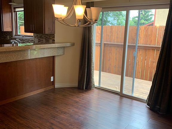 Dining room with sliding glass window