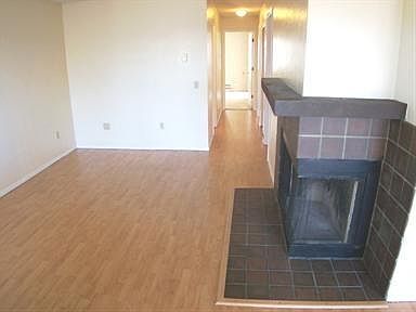 Wood burning fireplace.