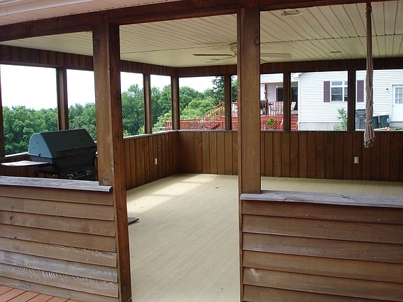 outside covered porch rear of house