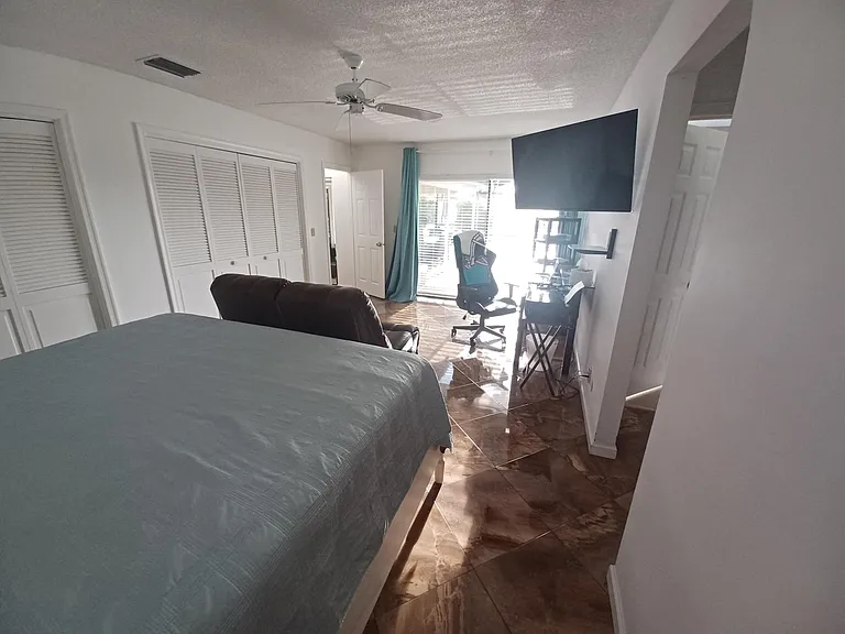 Master bedroom view on the lake and golf __