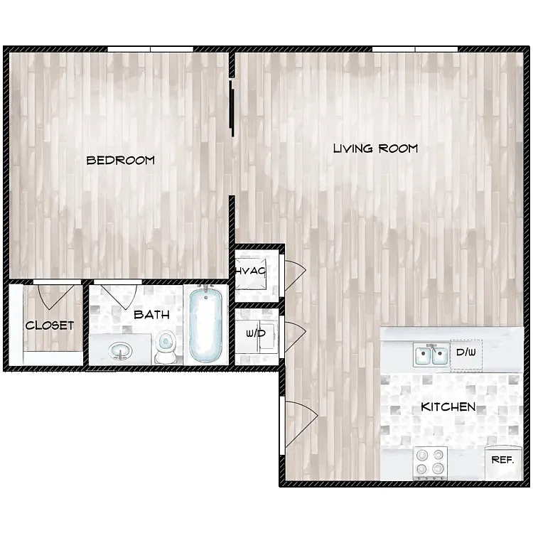Floor plan RAIL1x1D