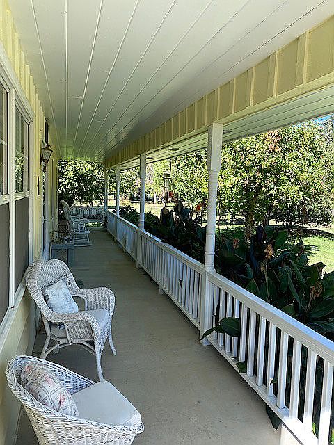 Full length covered porch