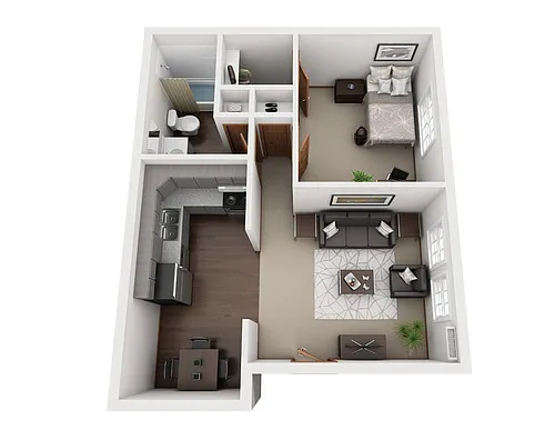 Floor plan 1 BR 1 BA - Timber Artisan Rem