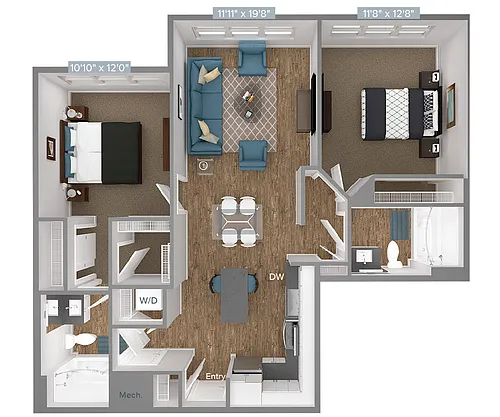 Floor plan B1-D2-1019