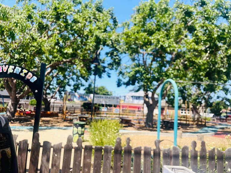 Park and playground front of the house