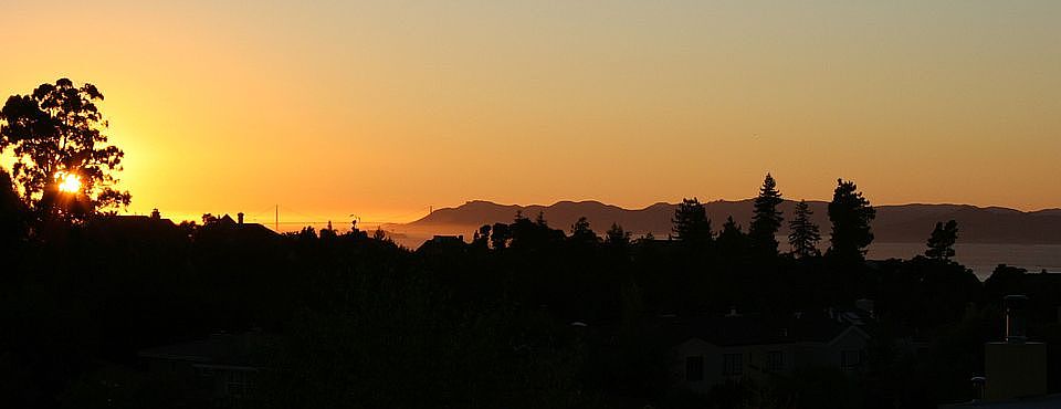 sunset over the golden gate