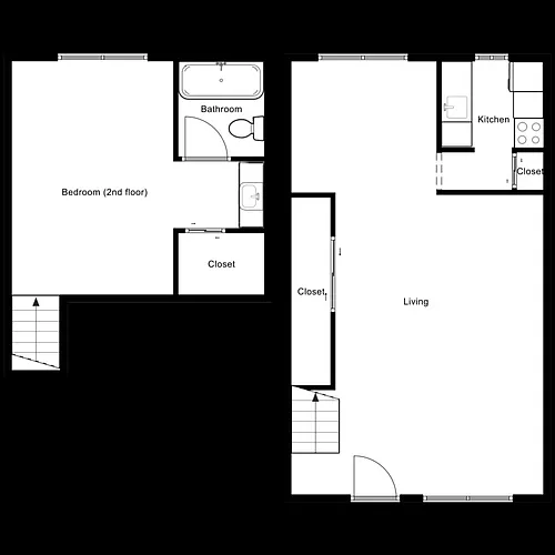 Floor plan 1 Bedroom 1 Bathroom