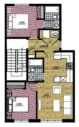 Floor plan 2 Bedroom 2 Bath