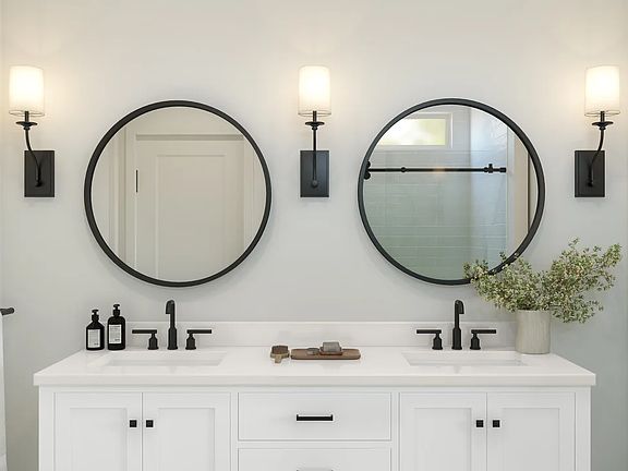 Primary bath matte black finishes