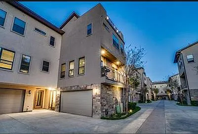 Exterior view with smart lights.