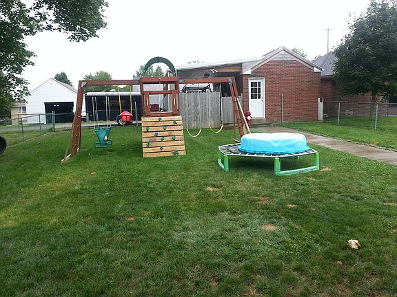 Back of house looking at garage