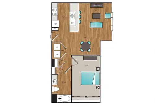 Floor plan Phase I 1x1 O