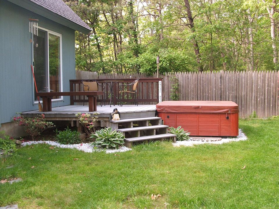 Back deck with hot tub