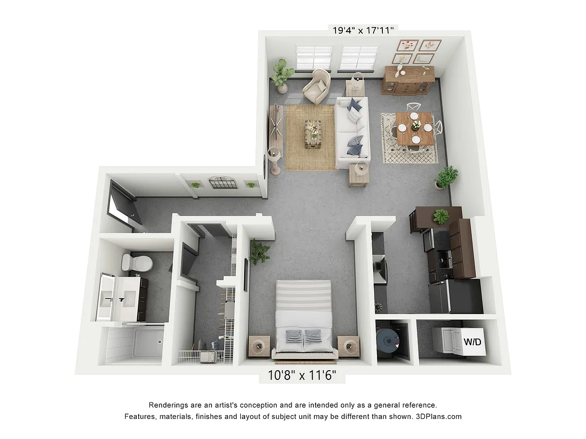 Floor plan Open 1x1 D