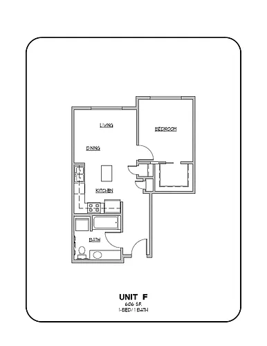 Floor plan 1-BED 1-BATH f