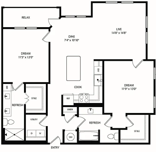 Floor plan B2 - 2X2