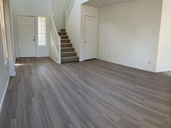 Living area with new vinyl plank flooring
