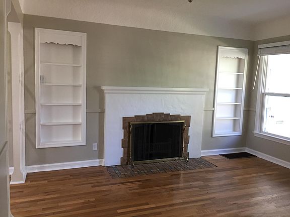 Fireplace in dining room