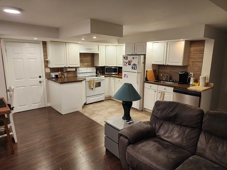 Living room and kitchen area