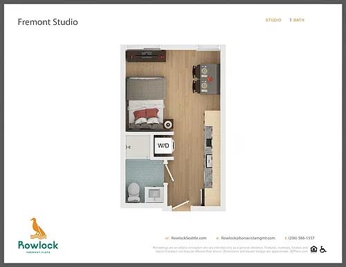 Floor plan Fremont Studio