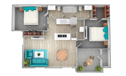 Floor plan B1 - Two Bedroom