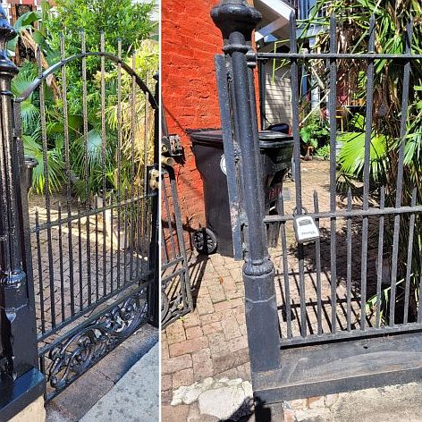entrance gate to courtyard and unit