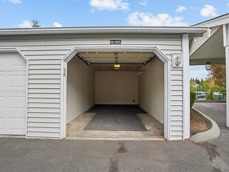Assigned covered unattached garage. Plenty of storage space.