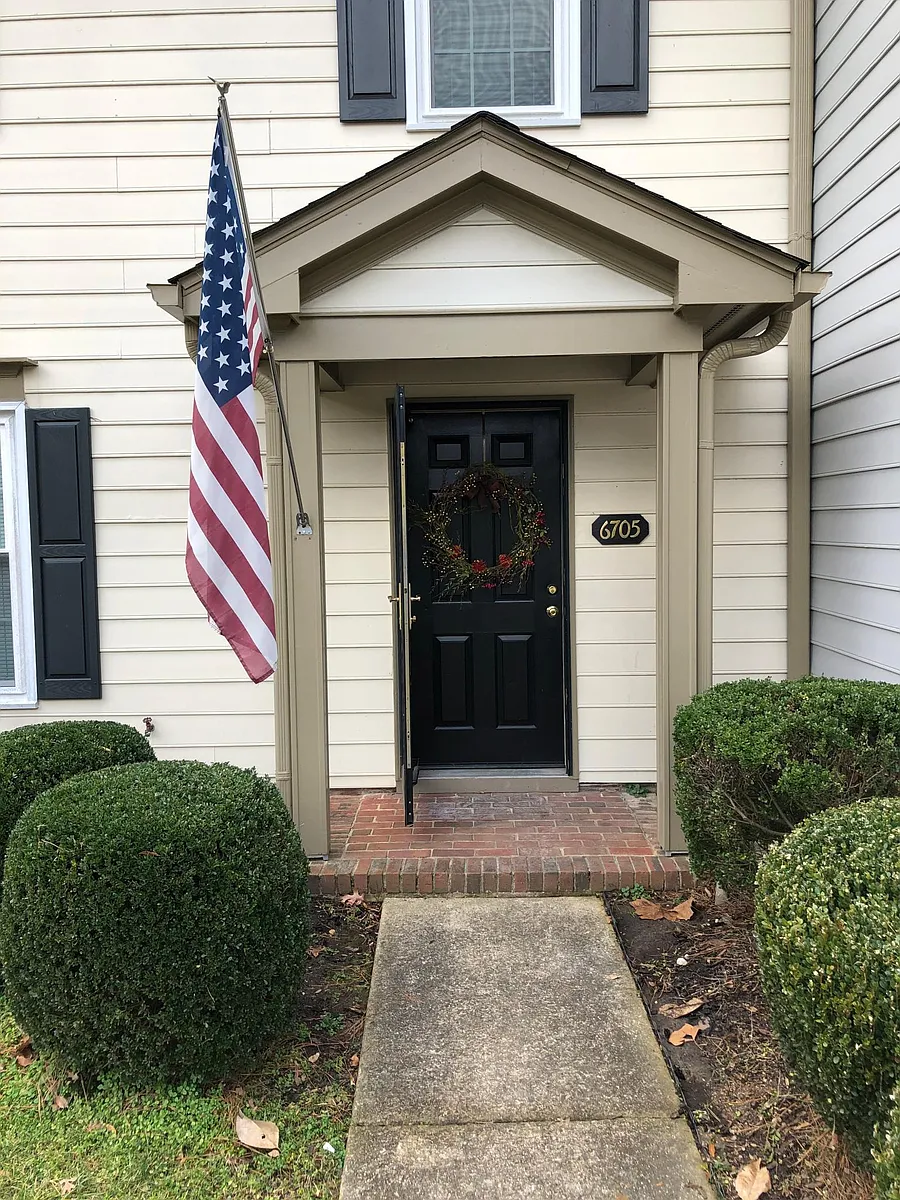 This renovated townhome comes with all exterior maintenance included in the rent. - Twin Tree Ct