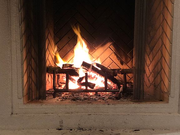 Fireplace on the porch