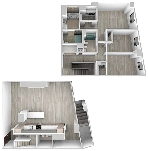 Floor plan 1322 N. Lake Shore Dr. (3BR/2.5BA)