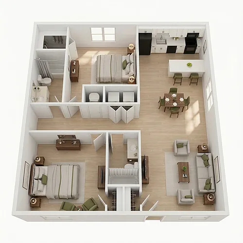Floor plan RT106_C The Jeardean: 2 Bedroom 2 Bath
