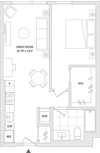 Floor plan 1 BR U