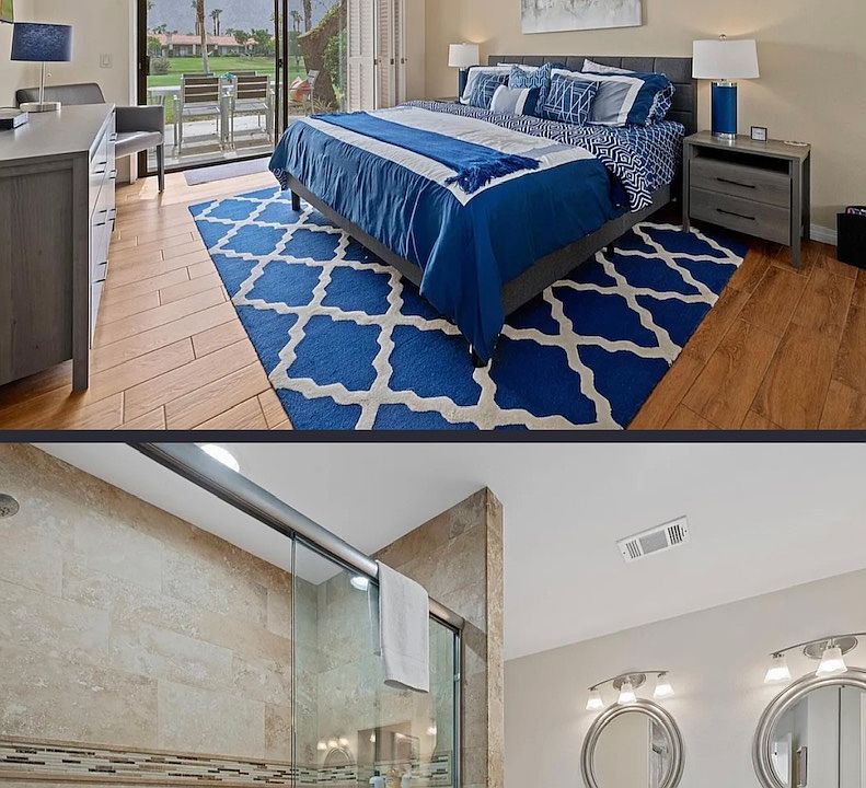 Master Bedroom overlooking the Santa Rosa Mountains and 7th hole of Palmer Private