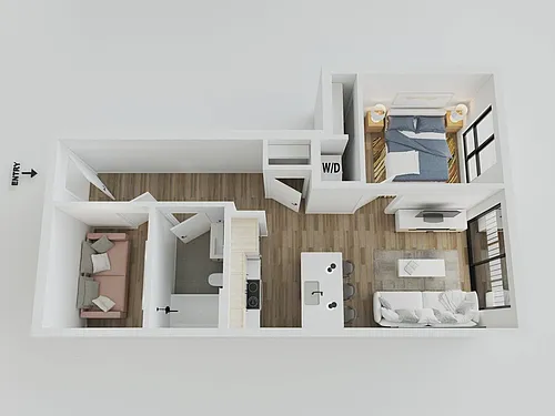 Floor plan 1BR/1BA - Croix
