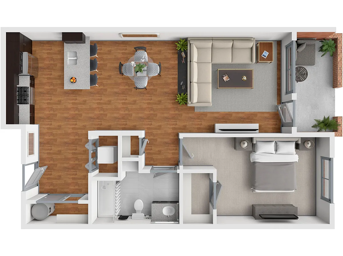 Floor plan 1x1e