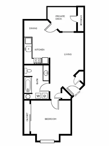 Floor plan 1BR1B