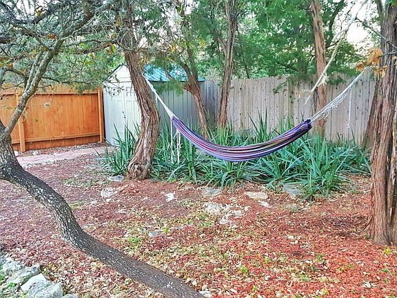 Shaded, relaxing backyard